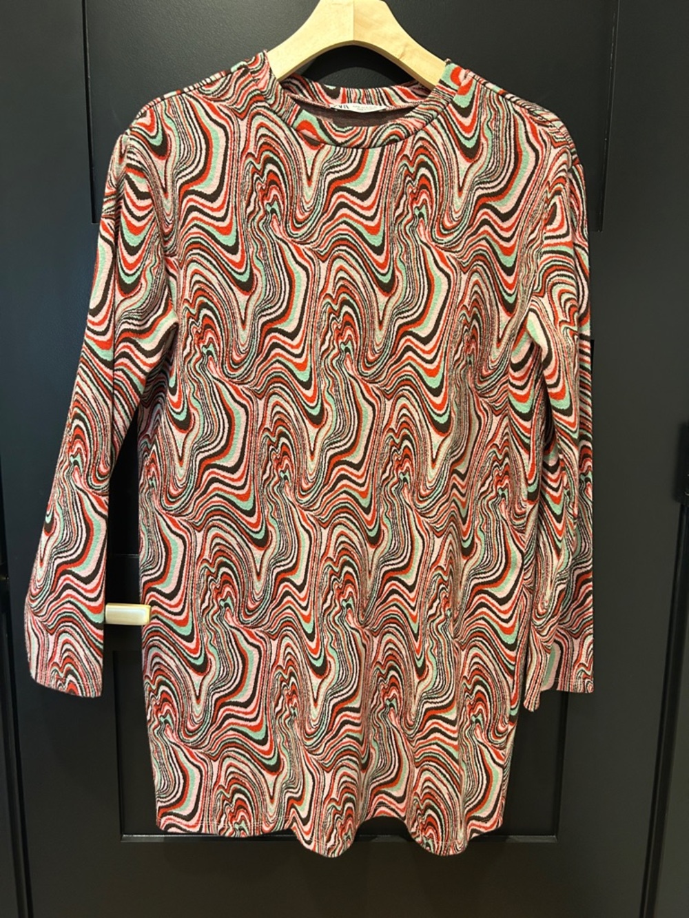 Zara Red, Black, White Swirl Mini Dress